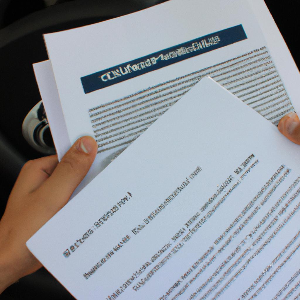 Person holding car loan documents